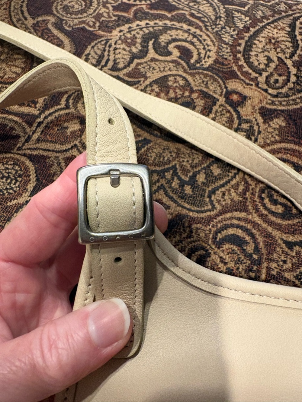 Coach Classic Cream Leather Small Crossbody Bag - Women - Picture 15 of 15